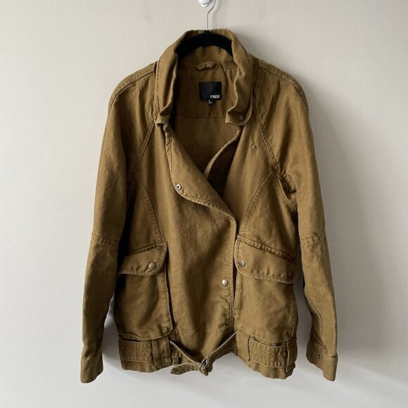 ARITZIA Wilfred Free Oversized Cargo Military Jacket Brown Small - Picture 2 of 9